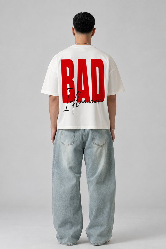 SELINX Bad Influence White Oversized T-Shirt