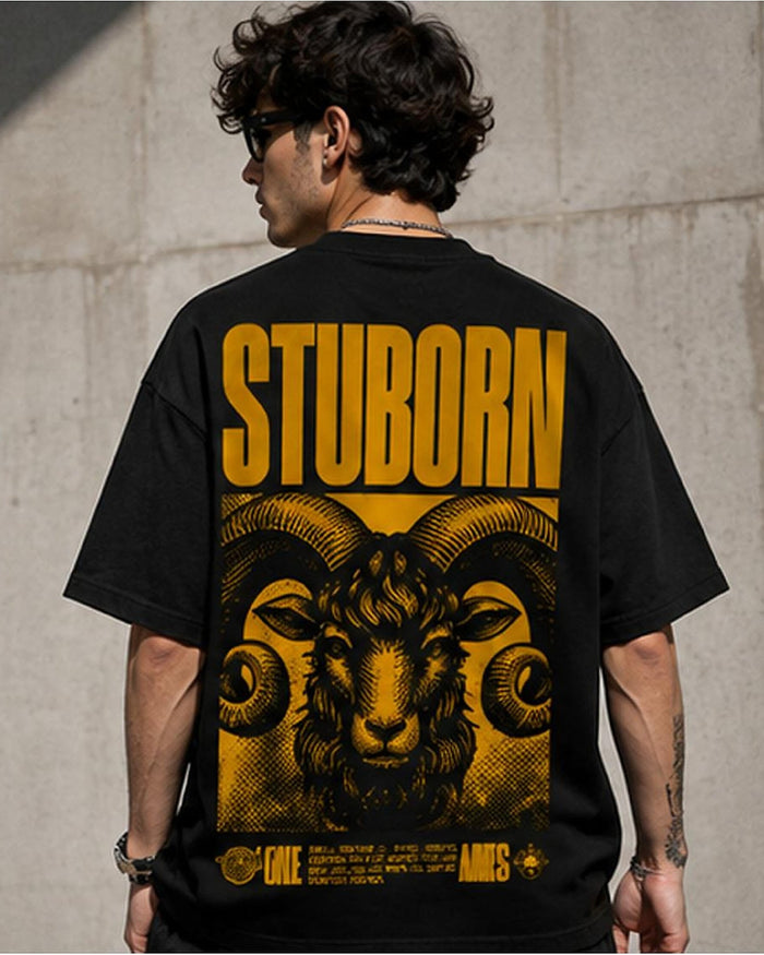 STUBORN Oversized Tee — Black — alternate view