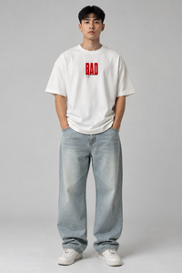 SELINX Bad Influence White Oversized T-Shirt view 2