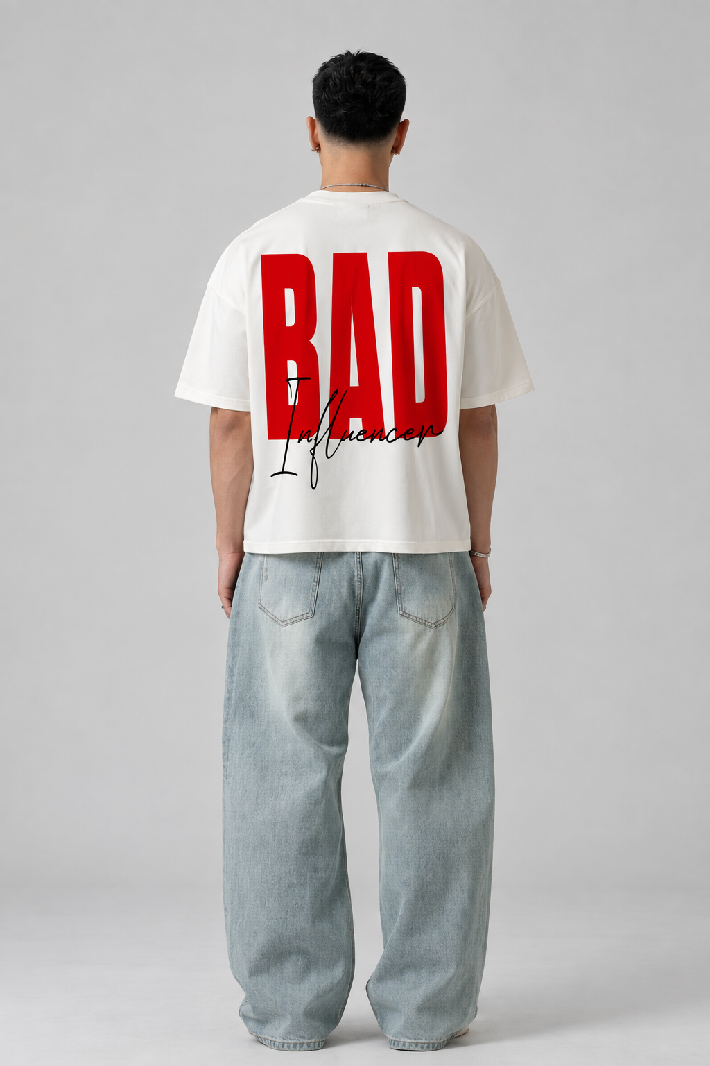 SELINX Bad Influence White Oversized T-Shirt