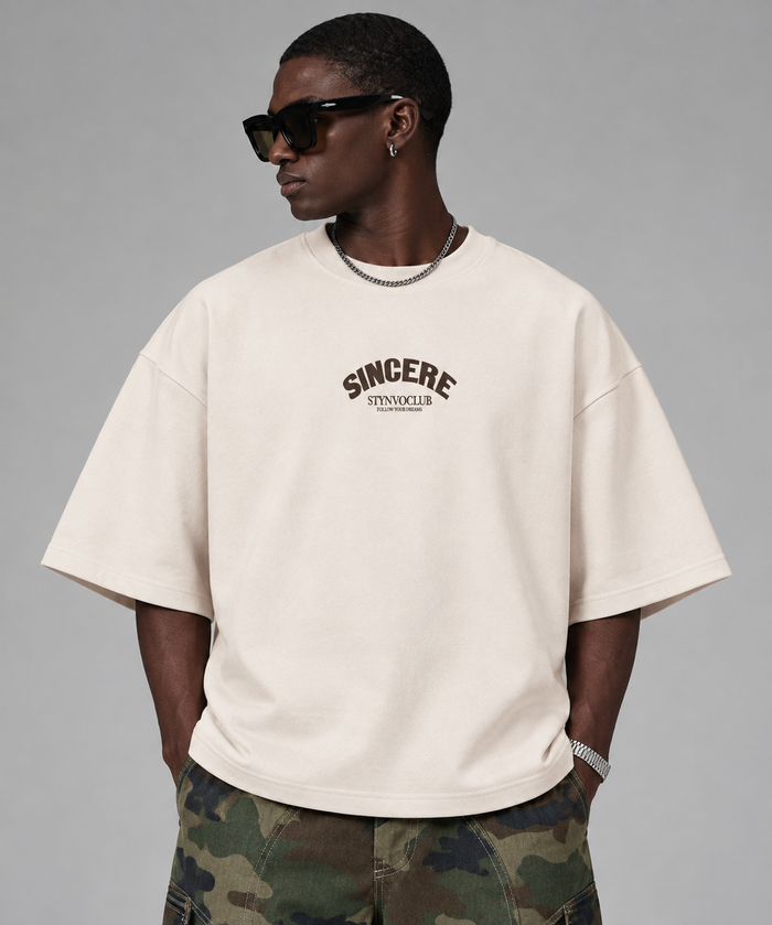 SELINX Sincere Club Off-White Oversized T-Shirt — alternate view