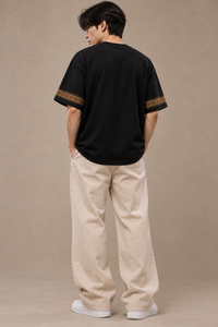 Royal Mandala – Black Oversized T-Shirt view 2