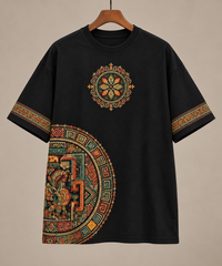 Royal Mandala – Black Oversized T-Shirt view 4