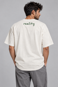 SELINX Reality Check Off-White Oversized T-Shirt view 2