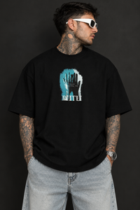 Shadow Touch – Black Oversized T-Shirt view 1