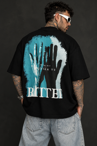 Shadow Touch – Black Oversized T-Shirt view 3