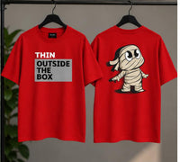 OUTSIDE THE BOX Oversized Tee — Red view 4