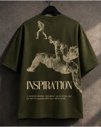 INSPIRATION Oversized Tee — Olive view 4