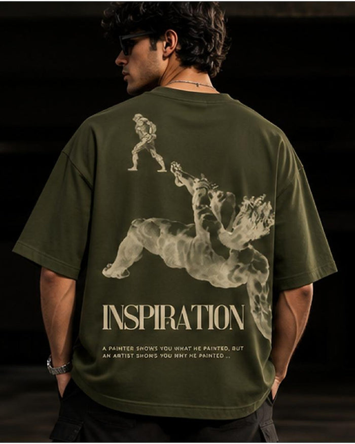 INSPIRATION Oversized Tee — Olive — alternate view