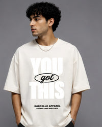 YOU GOT THIS Oversized Tee — Cream view 1